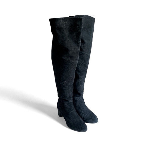 Coconuts by Matisse Black Suede Over the Knee Boots Size 7.5 Calf 15” Height 23” - Picture 2 of 16